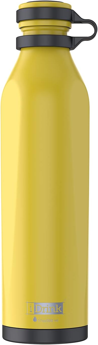 I-Drink B-Evo Bottiglia Termica in Acciaio Inox – 500 ml con Fondo Apribile Brevettato