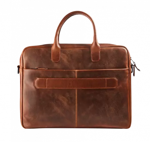 Maverick The Original – Borsa Lavoro da Uomo in Pelle Pieno Fiore con Scomparto Laptop 15.6"
