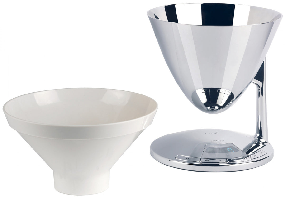 Bugatti Uma – Bilancia Elettronica da Cucina e Timer di Design (Finitura Cromo Lucido)