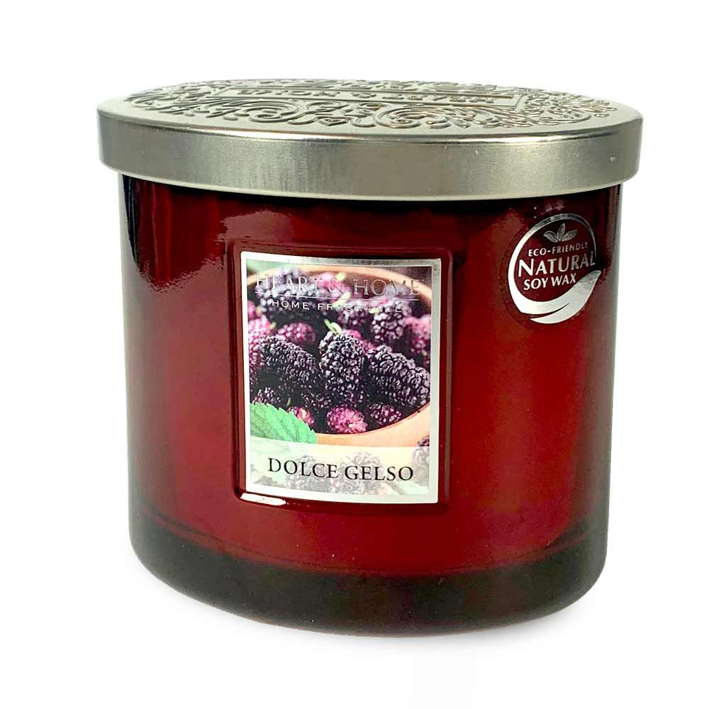 Heart & Home Candela Profumata in Cera di Soia Twin Ellipse Dolce Gelso – 230g
