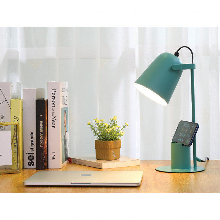 i-Total Color Lamp Lampada da Scrivania con Portapenne Integrato – Attacco E27, Braccio Flessibile.
