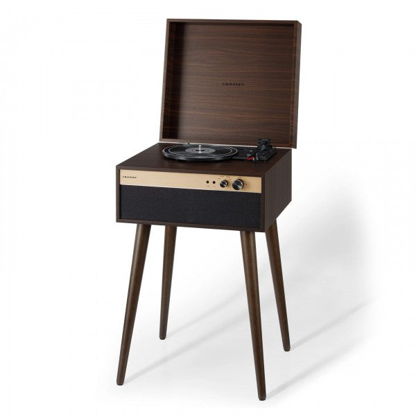 Crosley Jasper Giradischi con Gambe – Finitura Noce, Bluetooth In/Out e Casse Integrate